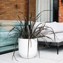 Catania White Terrazzo Set Of 2 Round Planters -Garden Supplies Sale CWTRPS2 1 copy