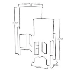 Idooka Metal Barrel Plant Pot Pair With Wooden Stands -Garden Supplies Sale FZ30005 PLANTERS.Silhouette