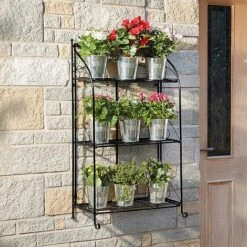 Three-tier Highbury Folding Metal Plant Stand 17 Three-tier Highbury Folding Metal Plant Stand -Garden Supplies Sale G3438 5