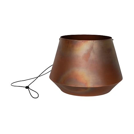 Indoor Soho Aged Copper Hanging Planter With Leather Strap H15Cm D19Cm 1 Indoor Soho Aged Copper Hanging Planter With Leather Strap H15Cm D19Cm