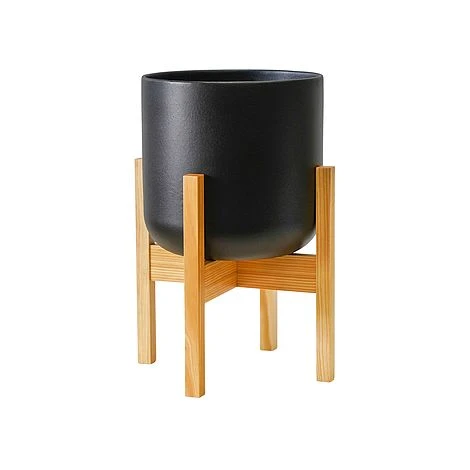 Lisbon Pot And Stand Anthracite D20.5Cm 1 Lisbon Pot And Stand Anthracite D20.5Cm