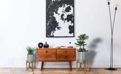 Idooka Metal Barrel Plant Pot Pair With Wooden Stands -Garden Supplies Sale Lifestyle202