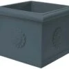 Idra Plastic Festooned Square Planter 45cm - Anthracite