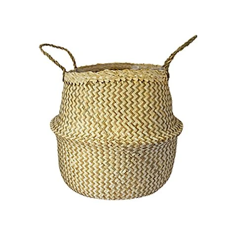 Seagrass Chevron White Lined Basket Medium H30Cm D35Cm 1 Seagrass Chevron White Lined Basket Medium H30Cm D35Cm