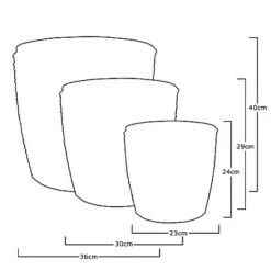 Idooka Black Round Trio Of Plant Pots -Garden Supplies Sale VN8000 PLANT POTS.BLACK .Silhouette